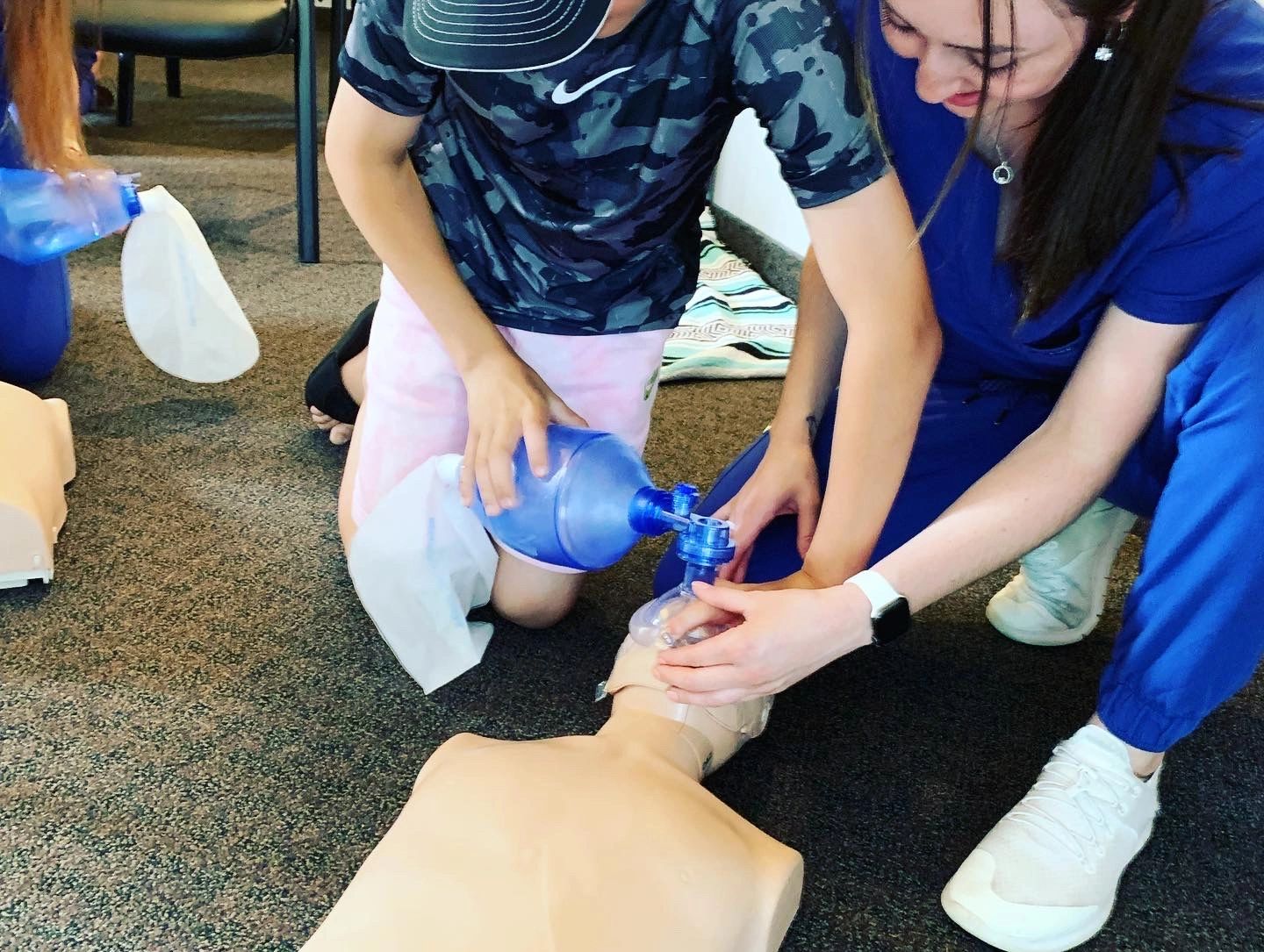 CPR training class group session